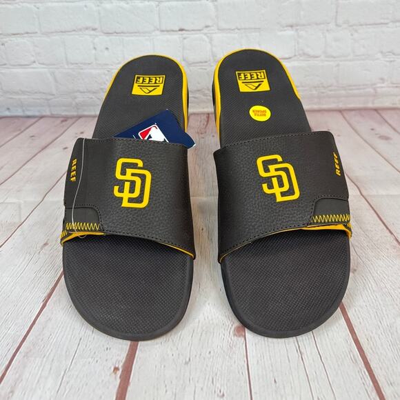 Reef Fanning x MLB San Diego Padres Slides Sandals With Bottle Opener Mens Sz 13